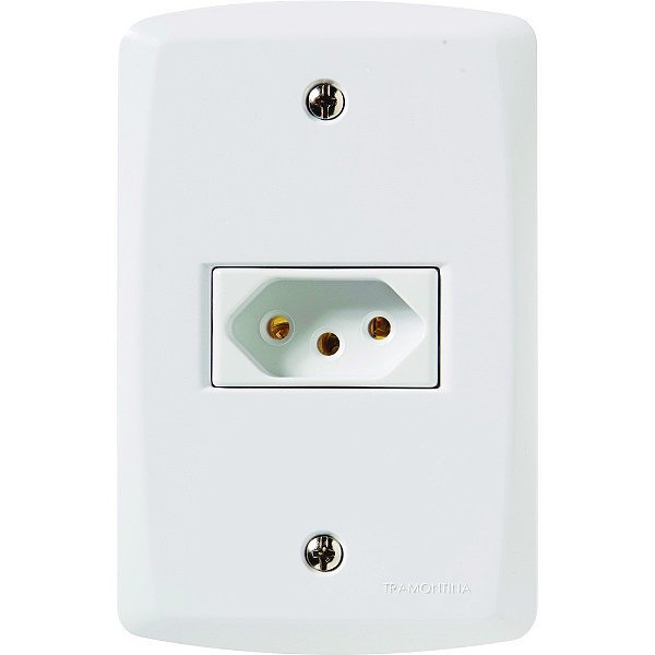 Conjunto 4x2 com 1 interruptor simples 20 a 250 v  lux2 branco