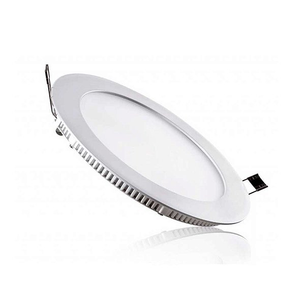 Luminária Painel Plafon LED redondo embutir 12w 6400k Luz Branca biv - Ourolux