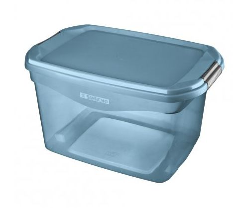 Caixa Organizadora de Plastico 29 litros modelo Azul Translúcido- Sanremo