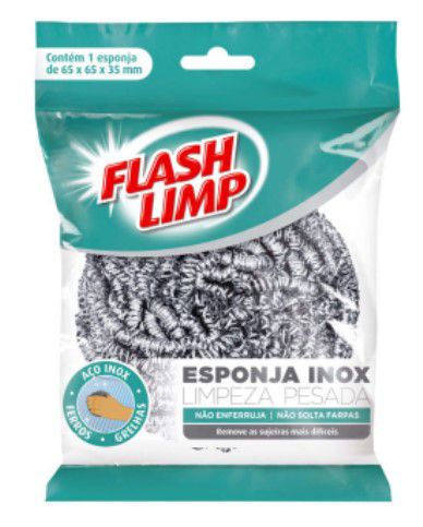 Esponja Inox Limpeza Pesada - Flashlimp