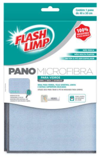 Pano Microfibra Para Vidros - Flashlimp