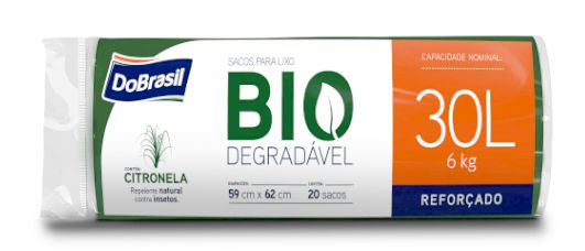 Saco de lixo biodegradável 30 litros 20 sacos - DoBrasil