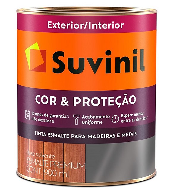 Tinta Esmalte Premium Cor & Proteção Fosco Preto 900ml - Suvinil
