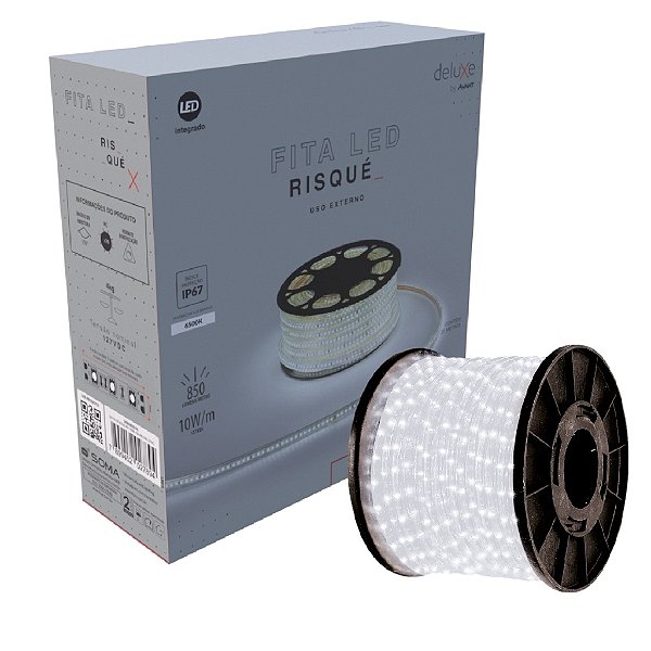 Fita Led 25 metros externa 127V 6500k luz branca fria 10w/m IP67 Risqué- Avant