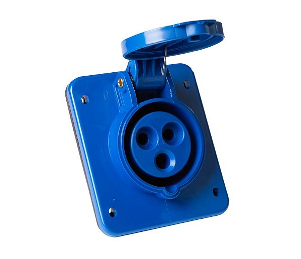 Tomada Industrial de Embutir 2P+T 6H (32A) - 220-250V