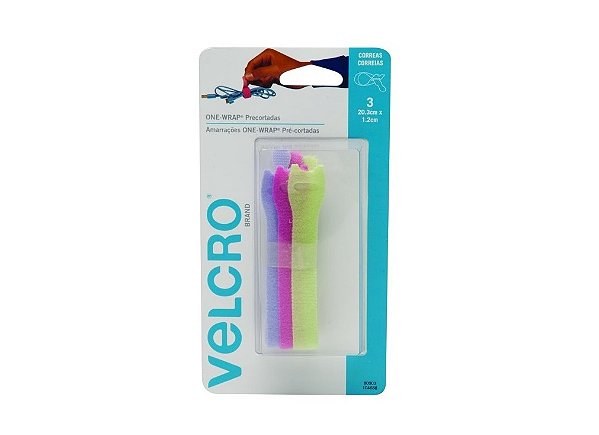 Abraçadeira de Velcro (Colorida) - 20,3x1,2cm