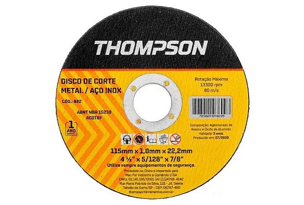 Disco de Corte Inox - 115×1,0×22,2mm