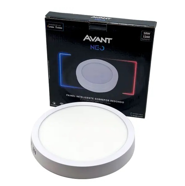 Painel LED Redondo (Sobrepor) 18W - 2700K a 6500K