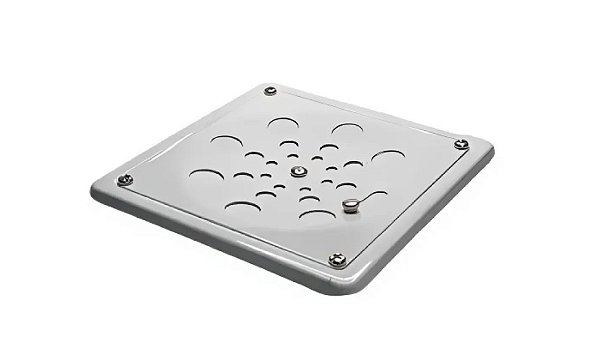 Grelha Quadrada Inox 10cm Branca (c/Caixilho) - Estilmax
