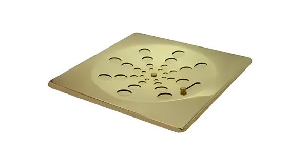 Grelha Quadrada Inox 10cm Dourada (s/Caixilho) - Estilmax