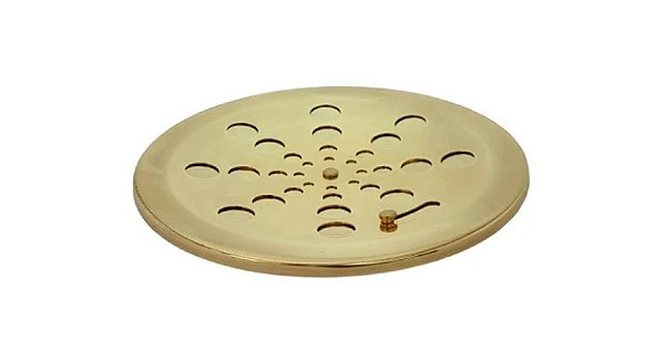Grelha Redonda Inox 10cm Dourada (s/Caixilho) - Estilmax