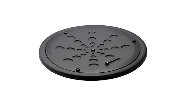Grelha Redonda Inox 15cm Preta (c/Caixilho) - Estilmax