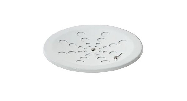 Grelha Redonda Inox 10cm Branca (s/Caixilho) - Estilmax