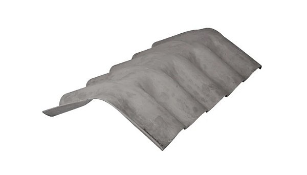 Cumeeira de Fibrocimento Ondulada Cinza (Universal) - 50×110cm