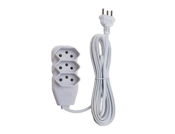 Extensão Elétrica Force Line 10A (com 3 Tomadas Tripolares) - 10m