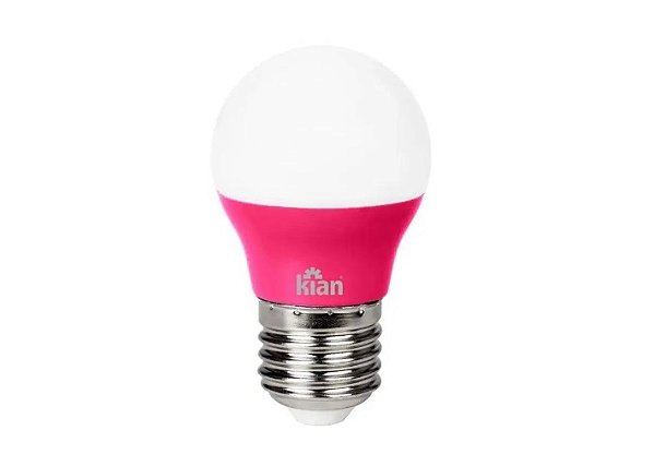 Lâmpada LED Bolinha E-27 (Rosa) - 3W