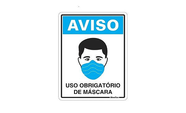 Placa Sinalizadora (Uso Obrigatório de Máscaras) - 15x20cm