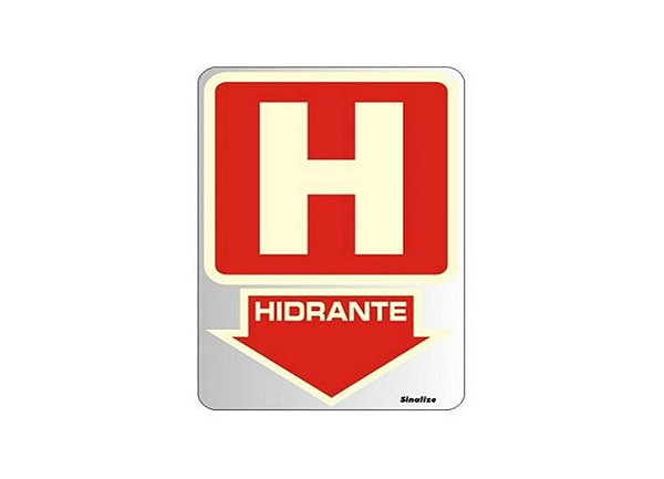 Placa Sinalizadora (Hidrante Fotoluminescente) - 16x23cm