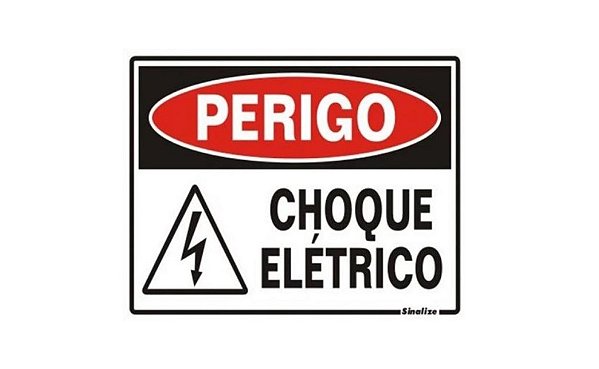 Placa Sinalizadora (Perigo Choque Elétrico) - 15x20cm