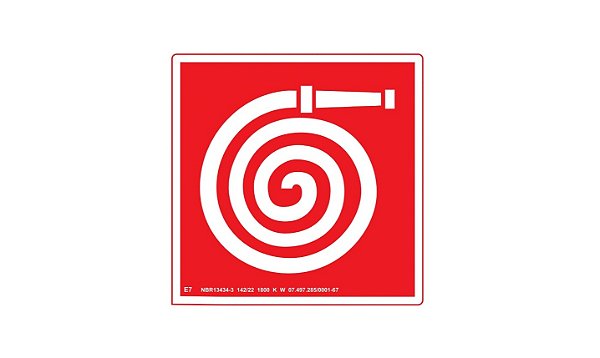 Placa Sinalizadora Fotoluminescente (Abrigo de Mangueira e Hidrante) - 15x15cm