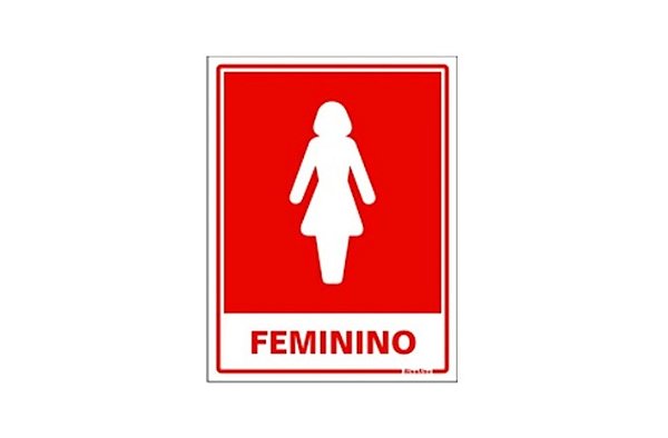 Placa em Vinil (Sanitário Feminino) - 15x20cm