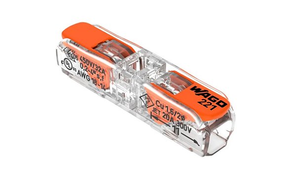 Conector Elétrico de Emenda 2 Polos (221-2411) - Wago