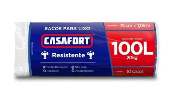Saco de Lixo Azul (com 10 Peças) - 100 Litros