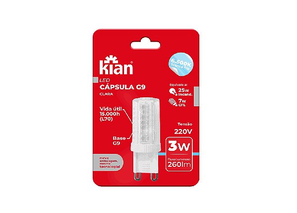 Lâmpada LED G9 220V (3W) - 6500K