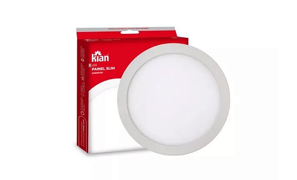 Painel LED Slim Sobrepor Redondo (24W) - 3000K