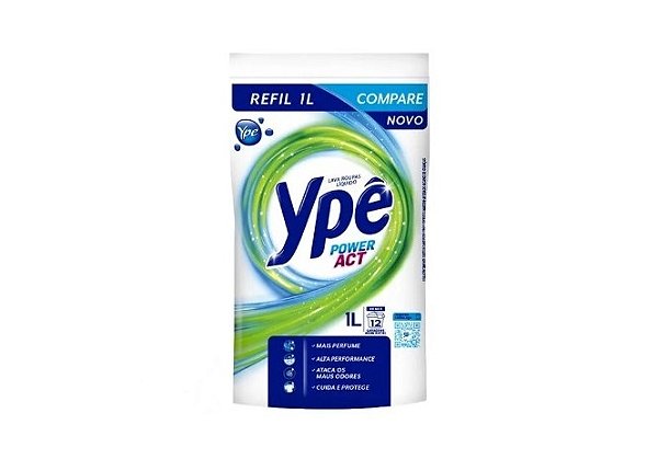 Lava Roupas Líquido Ypê Power Act (Sachê) - 1L