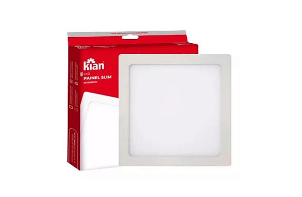 Painel LED Sobrepor Quadrado Slim (24W) - 6000K