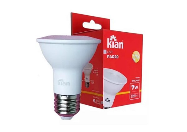 lâmpada LED PAR20 Bivolt (7W) - 2700K