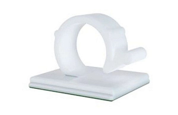 Clip Adesivo Branco (25 Peças) - 9mm