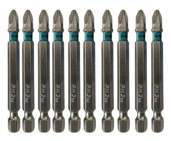 Bits Philips 1/4" (10 Peças) - 70mm