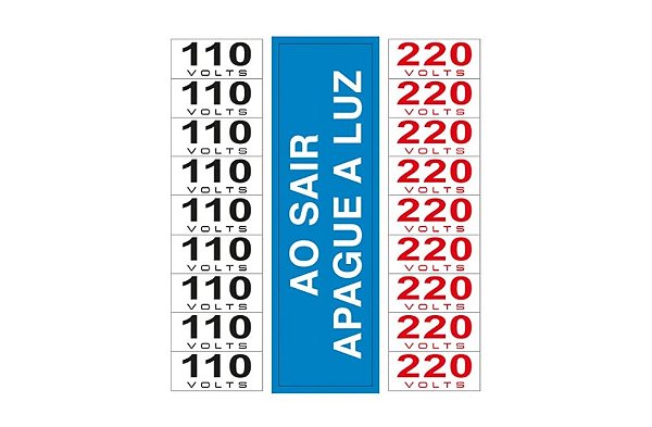 Etiqueta Sinalizadora (220/110 Volts) - 15x15
