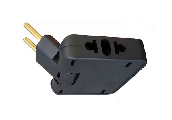 Plug Adaptador Chato Dobrável Importado - 2P+T