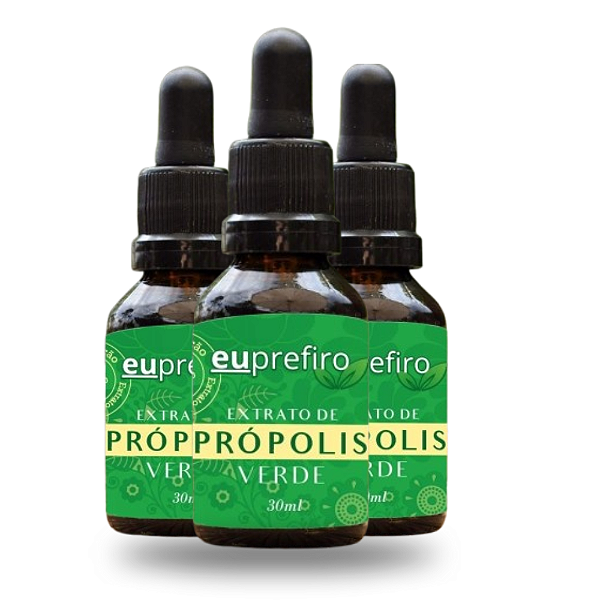 🌿Própolis Verde 30ml - Eu Prefiro - Combo 03 unidades