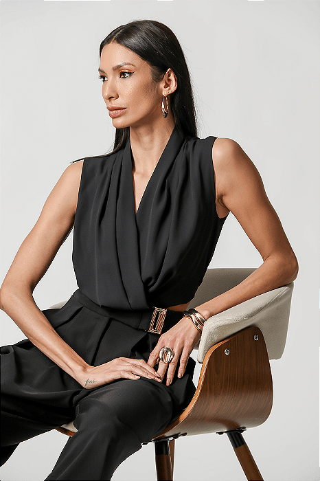 Blusa Cropped Gabi - Preto