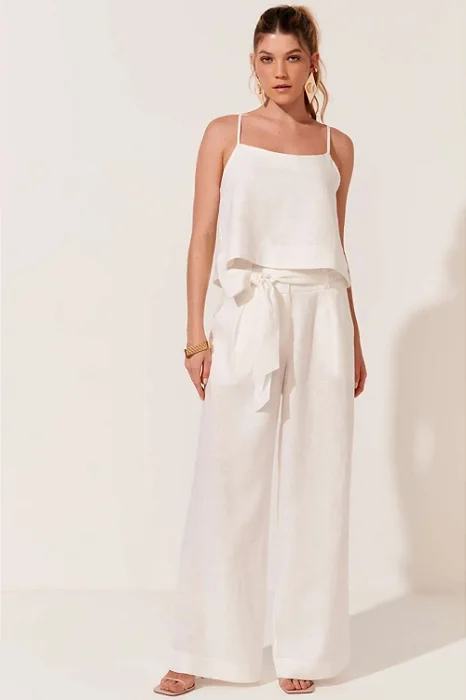 CALÇA ALESSANDRA LINHO NATURAL OFF WHITE