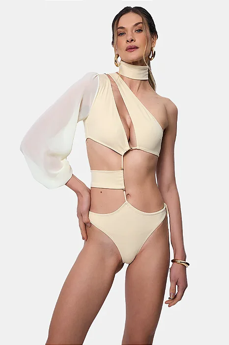 BODY MAIÔ ASSIMÉTRICO AMARELO