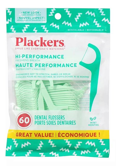 Fio Dental Flosser Plackers 60 Un