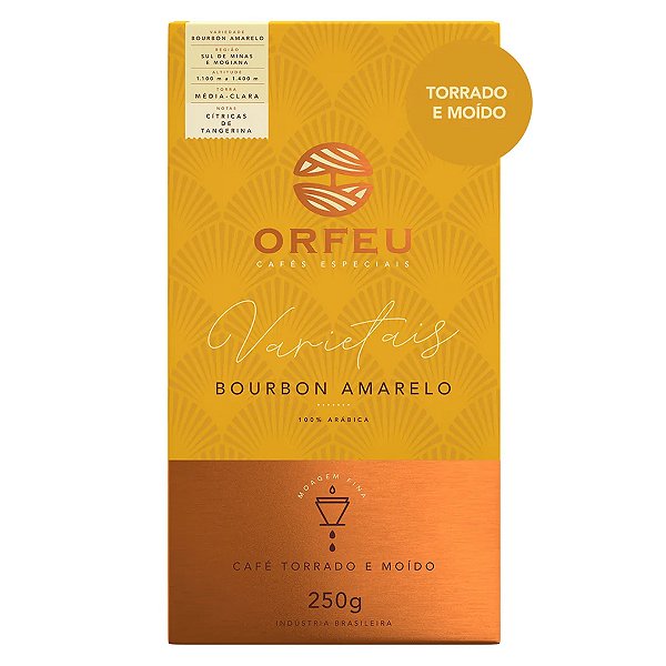 Café Orfeu Torrado e Moído Bourbon Amarelo 100% Arábica - 250g Moagem Fina