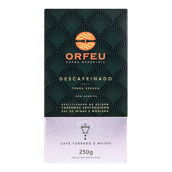 Café Orfeu Torrado e Moído Descafeínado 100% Arábica - 250g