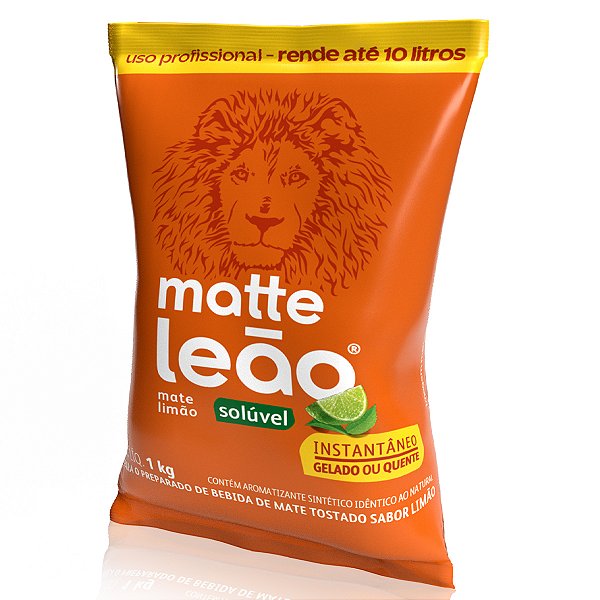 Chá Leão Solúvel Mate com Limão - Pacote com 1Kg