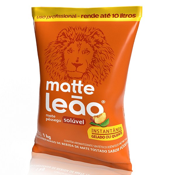 Chá Leão Solúvel Mate com Pêssego - Pacote com 1Kg