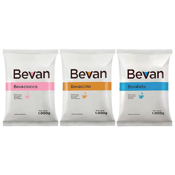 Combo Solúveis Bevan Bevaciocco Bevaccino Bevalatte 3x1kg