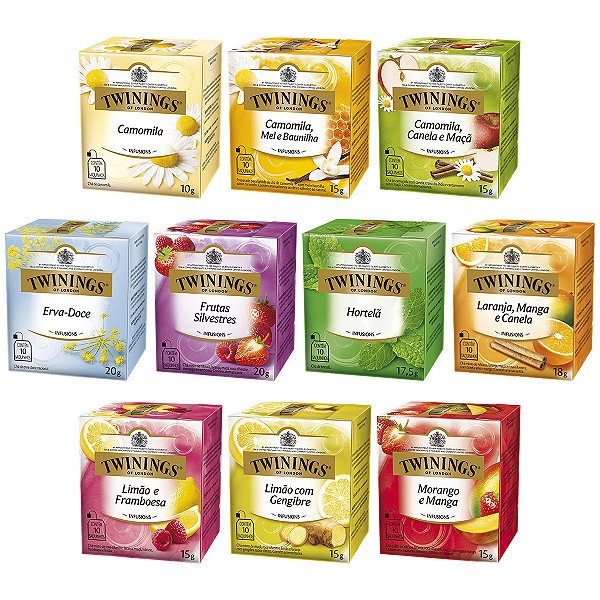 Chá Twinings 10 Tipo 1 Caixas 100 Sachês Embalados Individualmente