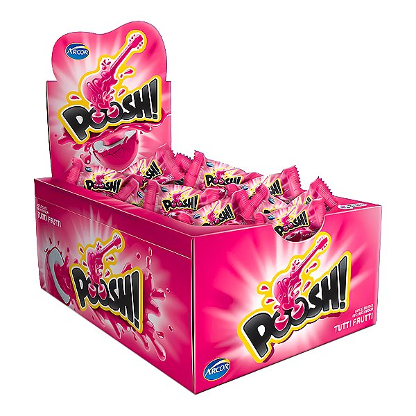 Chiclete Poosh Tutti-frutti Com 40 Unidades Arcor