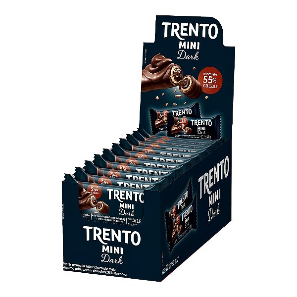 Display Mini Trento Dark Chocolate 55% Cacau Peccin 16Un