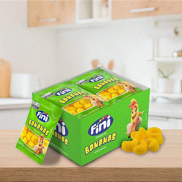 Caixa com Tubes Morango Azedinho com 12 unidades - Fini - Bananas